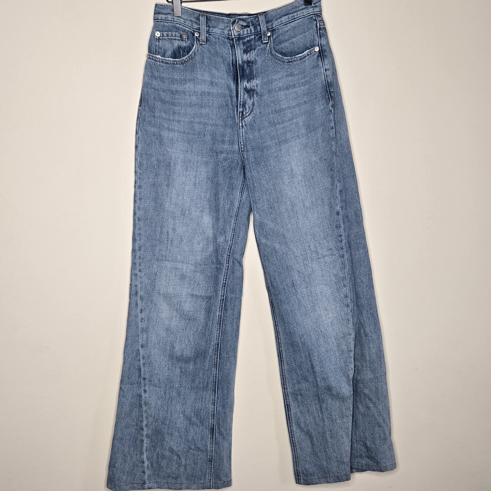 Pistola Ruby High Rise Wide Leg Jeans Light Wash Palazzo Denim - Picture 10 of 10